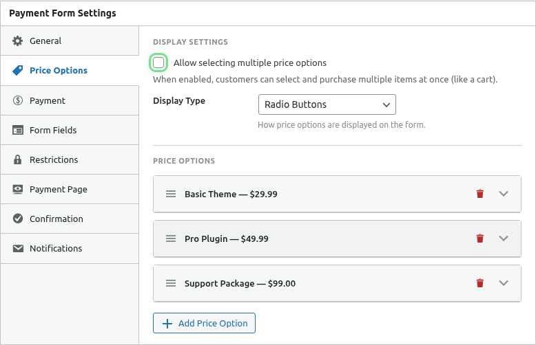 Multi-select mode toggle highlighted