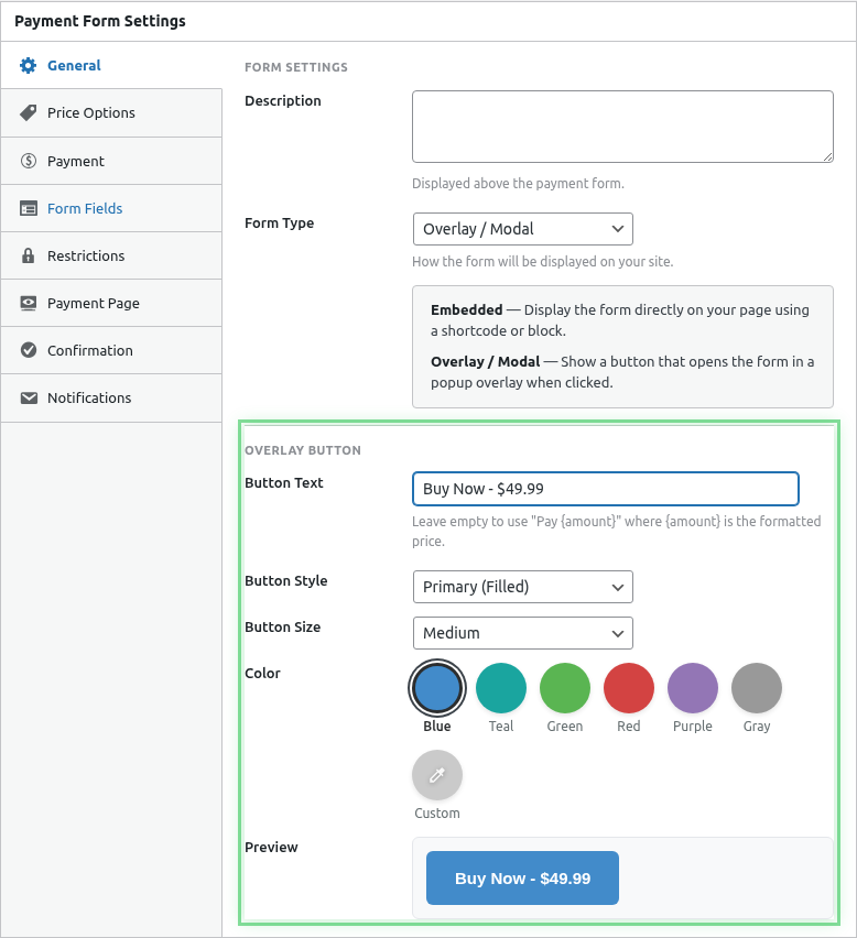 Overlay settings visible