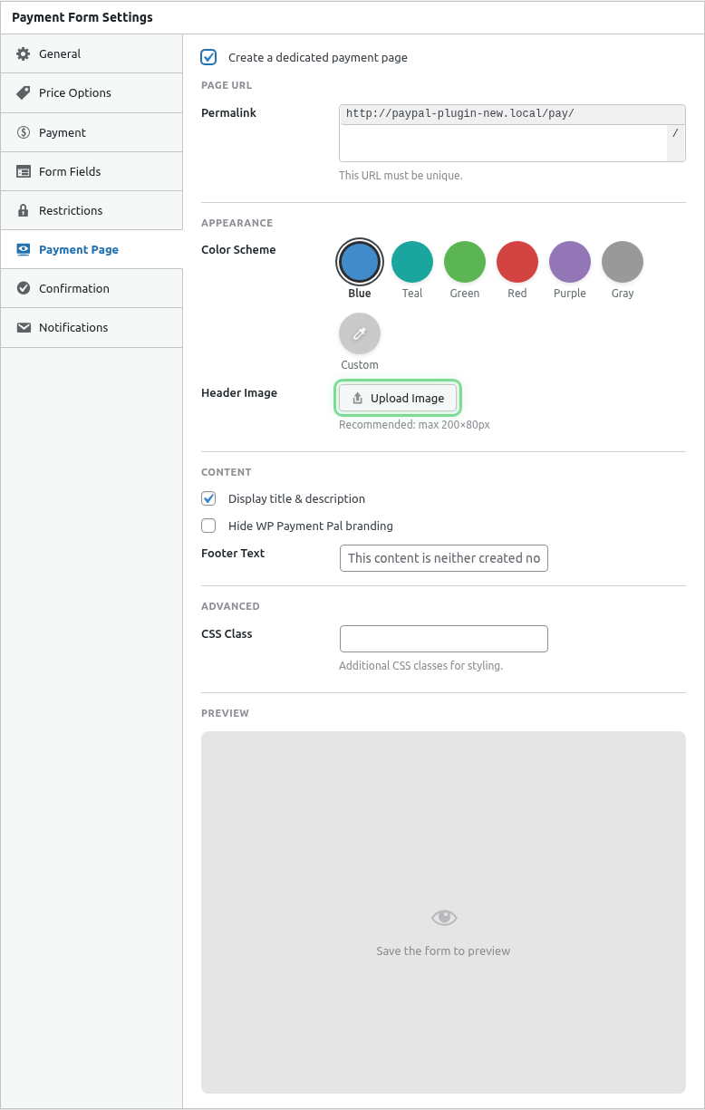 Logo upload area highlighted