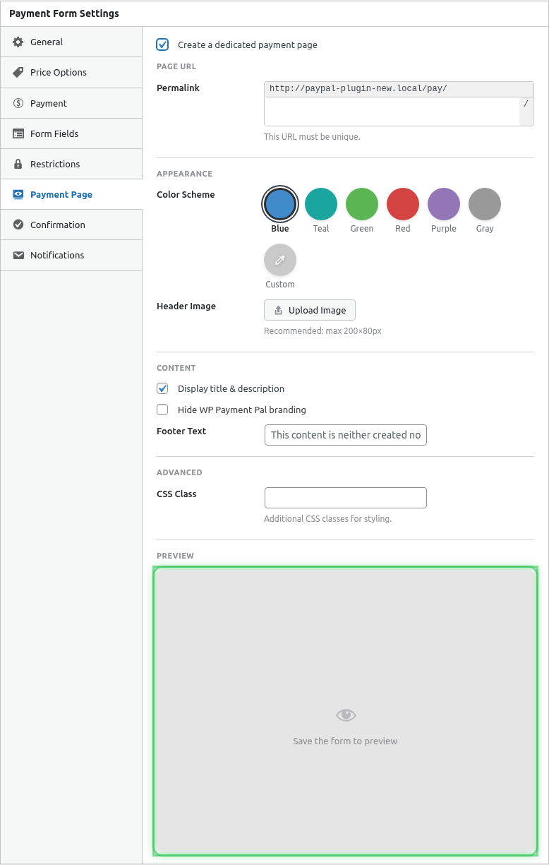 Preview section highlighted