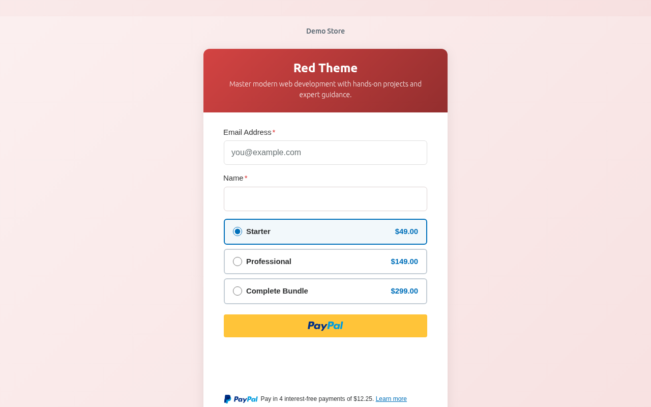 Red Payment Page
