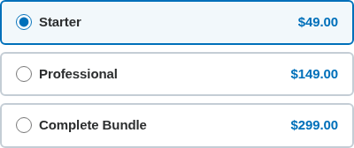 Frontend Price Options