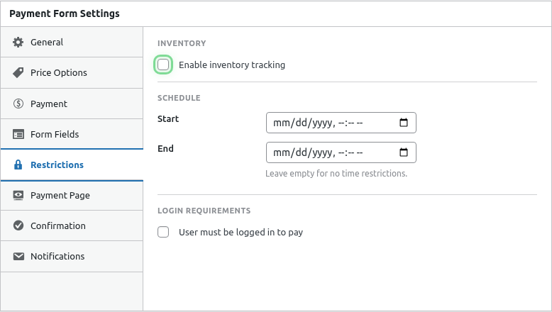 Inventory toggle OFF (before enabling)