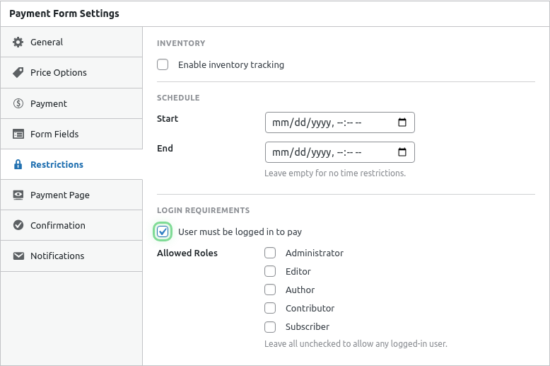 Login message field highlighted